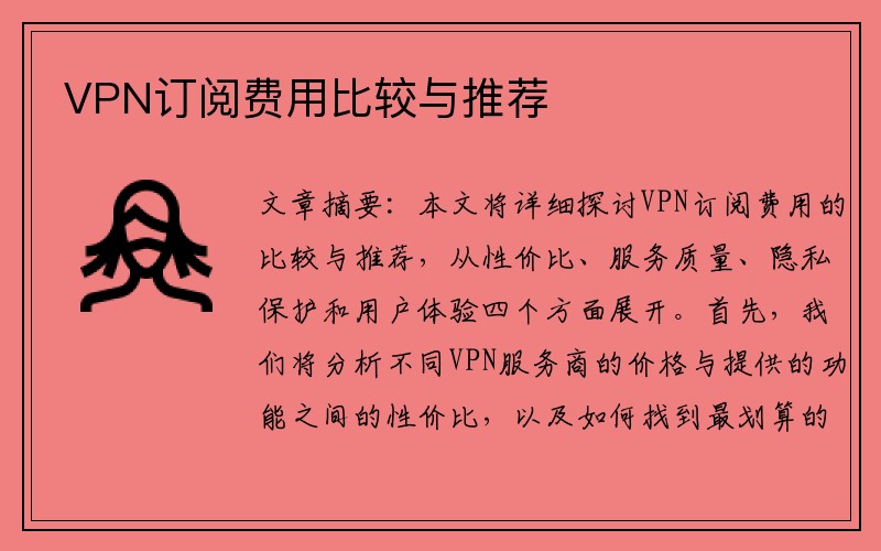 VPN订阅费用比较与推荐